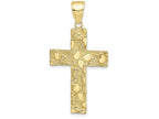 FJC Finejewelers 10k Gold Polished And Textured Nugget Block Style Cross Charm