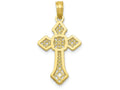 FJC Finejewelers 10k Gold Polished Cross with Lace Center Arrow Tips Charm