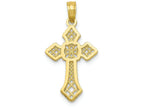 FJC Finejewelers 10k Gold Polished Cross with Lace Center Arrow Tips Charm