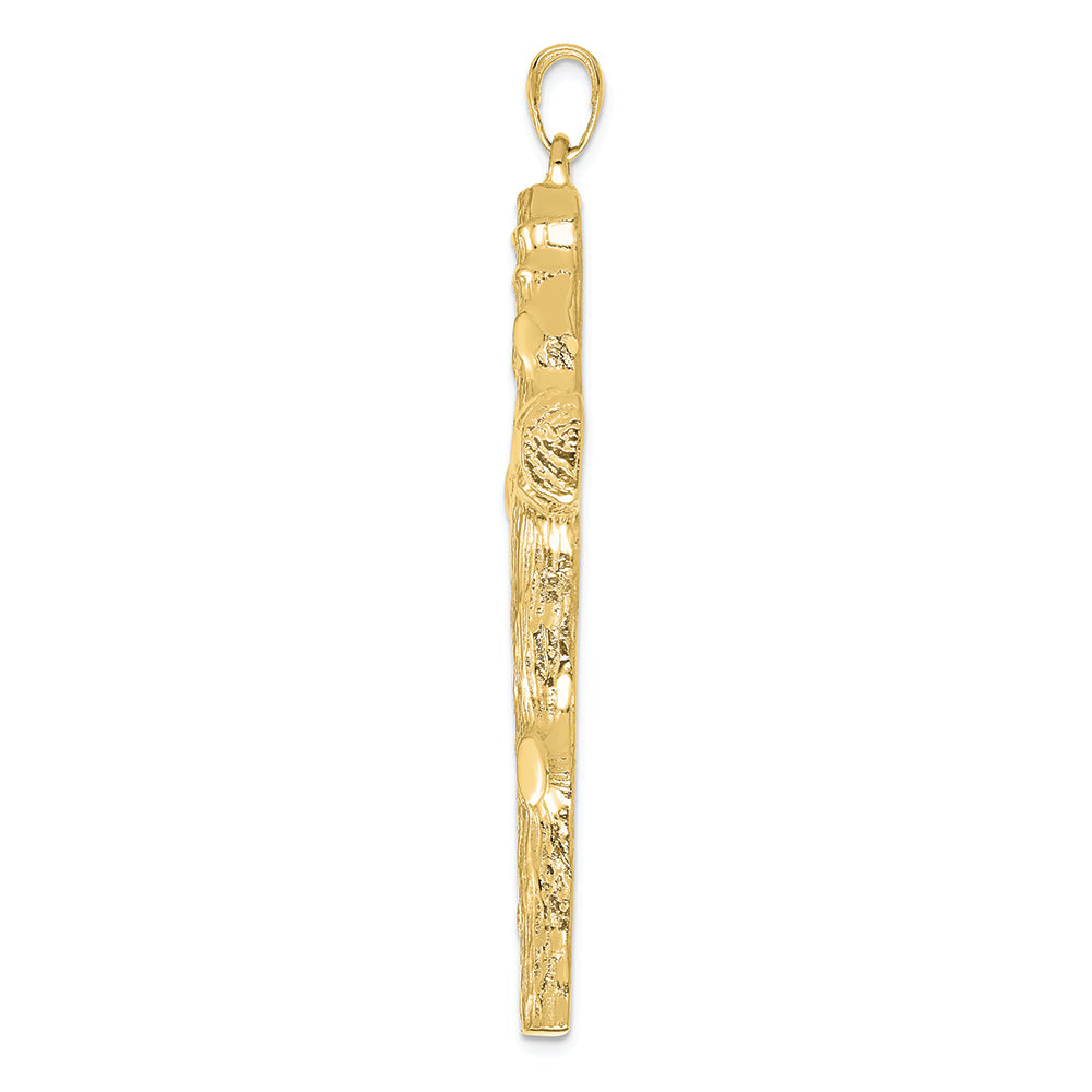 FJC Finejewelers 10k Yellow Gold Large Nugget Cross Accent Charm