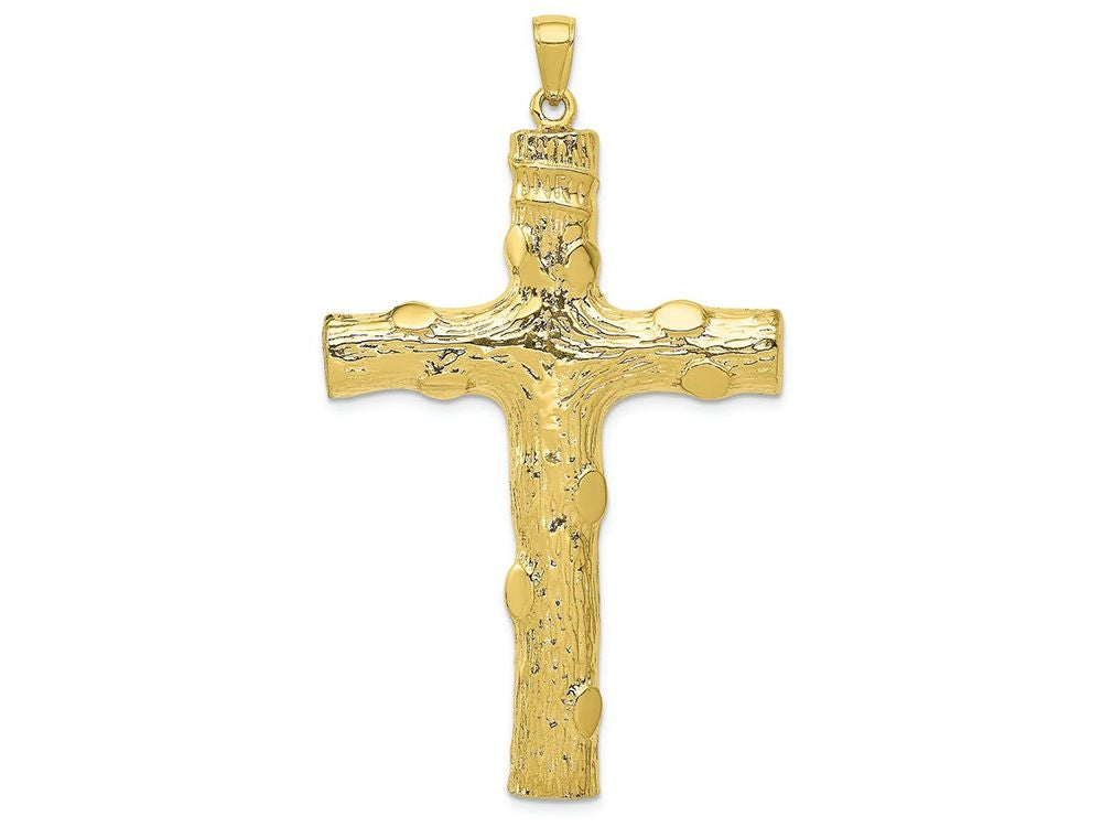 FJC Finejewelers 10k Yellow Gold Large Nugget Cross Accent Charm