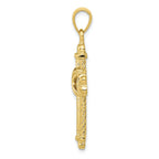 FJC Finejewelers 10k Gold Polished Textured Cross Charm