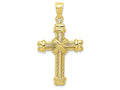 FJC Finejewelers 10k Gold Polished Textured Cross Charm