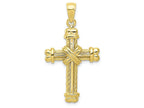 FJC Finejewelers 10k Gold Polished Textured Cross Charm