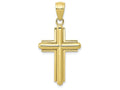 FJC Finejewelers 10k Gold Polished Beveled Stick Cross with Frame Charm