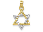 FJC Finejewelers 10k Two-tone Gold 3d Star Of David- Jewishwhite Yellow Charm