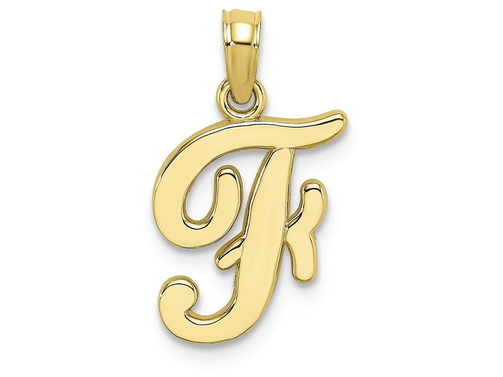 FJC Finejewelers 10k Yellow Gold F Script Initial Charm