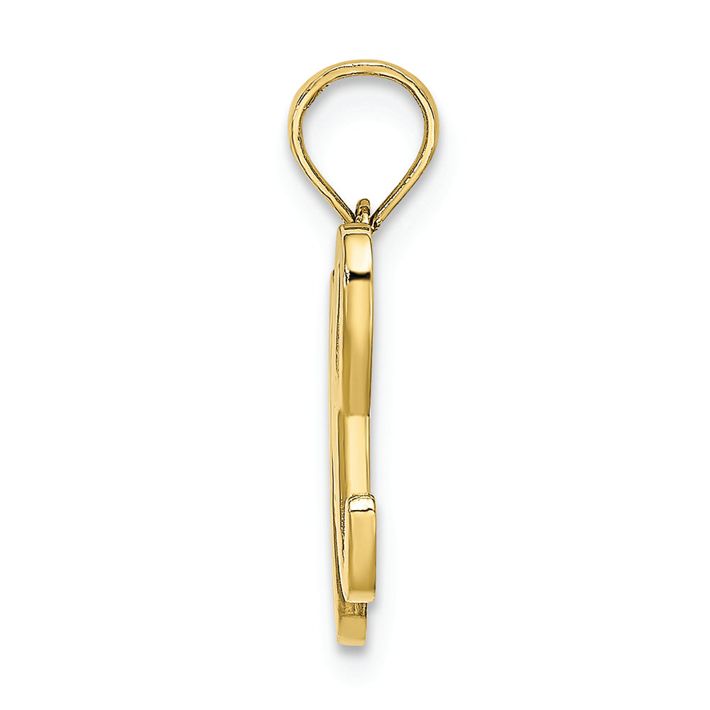 FJC Finejewelers 10k Yellow Gold H Script Initial Charm