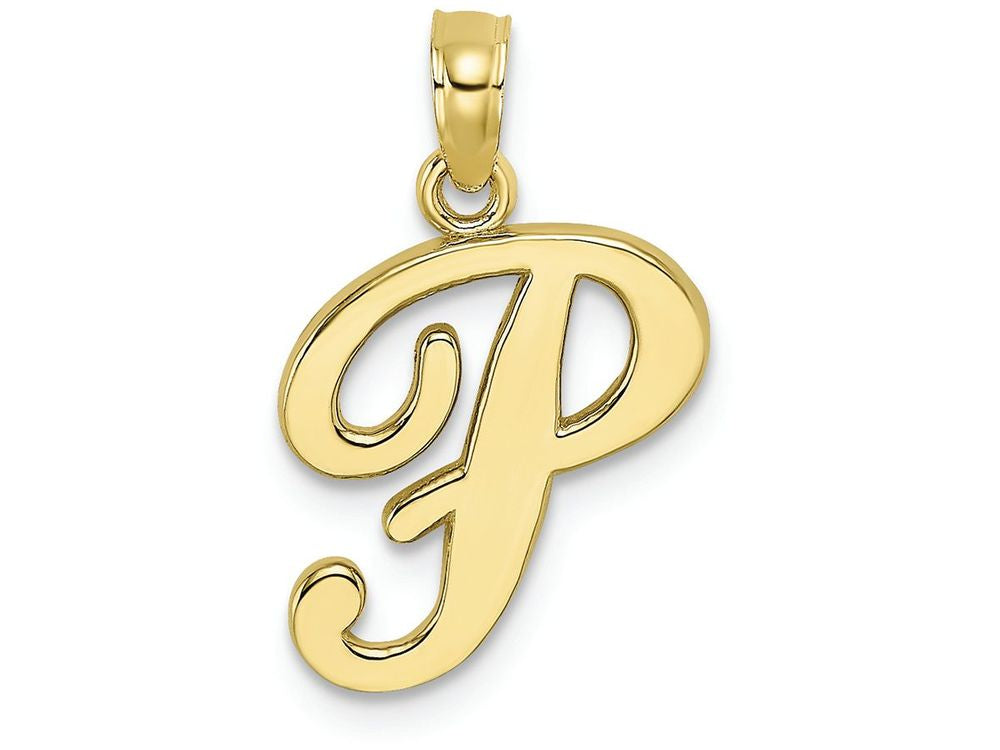 FJC Finejewelers 10k Yellow Gold P Script Initial Charm