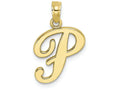 FJC Finejewelers 10k Yellow Gold P Script Initial Charm