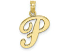 FJC Finejewelers 10k Yellow Gold P Script Initial Charm