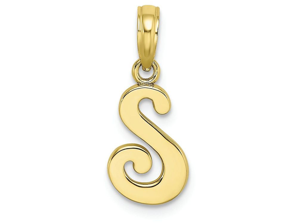 FJC Finejewelers 10k Yellow Gold S Script Initial Charm