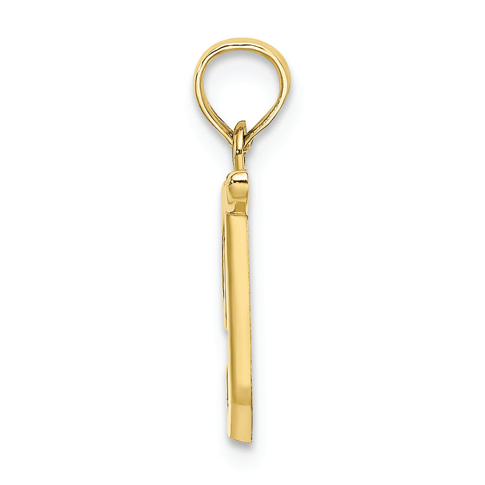 FJC Finejewelers 10k Yellow Gold T Script Initial Charm