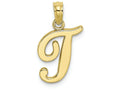 FJC Finejewelers 10k Yellow Gold T Script Initial Charm