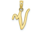 FJC Finejewelers 10k Yellow Gold V Script Initial Charm