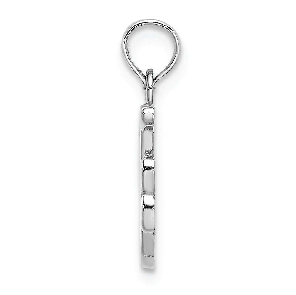 FJC Finejewelers 10k White Gold F Script Initial Charm