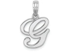 FJC Finejewelers 10k White Gold G Script Initial Charm
