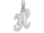 FJC Finejewelers 10k White Gold H Script Initial Charm