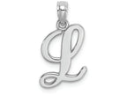 FJC Finejewelers 10k White Gold L Script Initial Charm