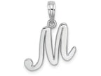 FJC Finejewelers 10k White Gold M Script Initial Charm