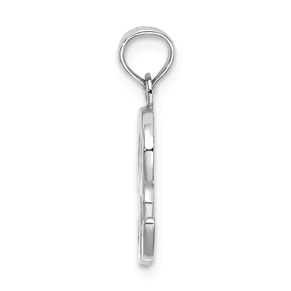 FJC Finejewelers 10k White Gold R Script Initial Charm