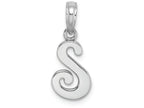 FJC Finejewelers 10k White Gold S Script Initial Charm