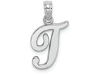 FJC Finejewelers 10k White Gold T Script Initial Charm