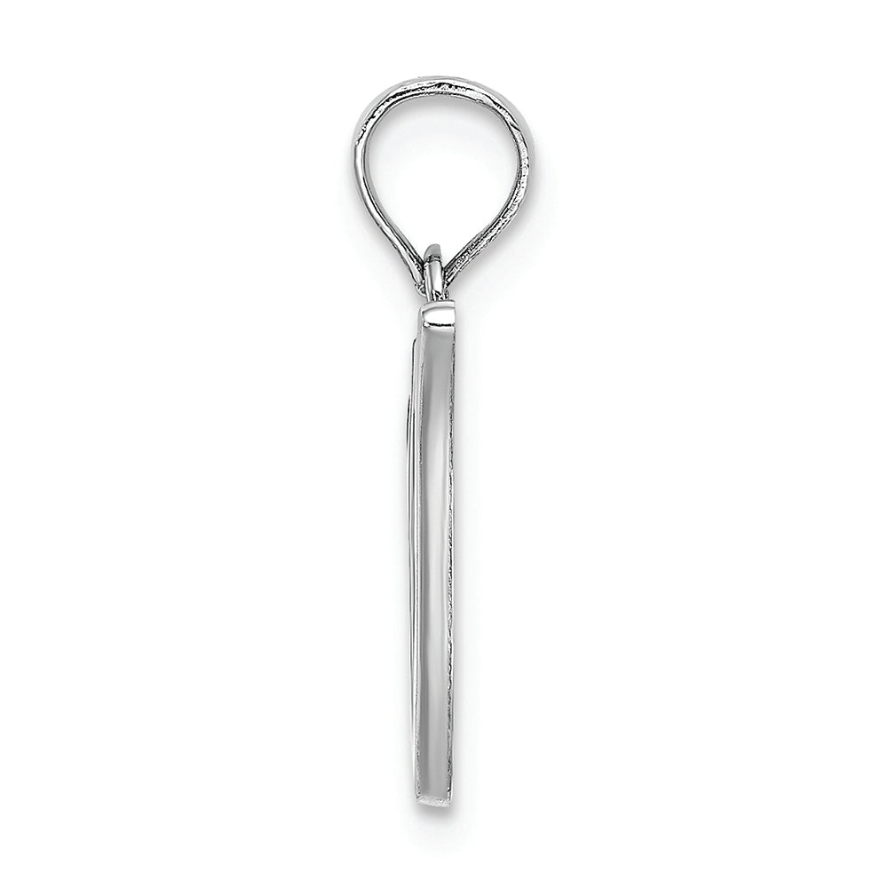 FJC Finejewelers 10k White Gold V Script Initial Charm