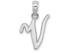 FJC Finejewelers 10k White Gold V Script Initial Charm