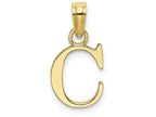 FJC Finejewelers 10k Yellow Gold C Block Initial Charm