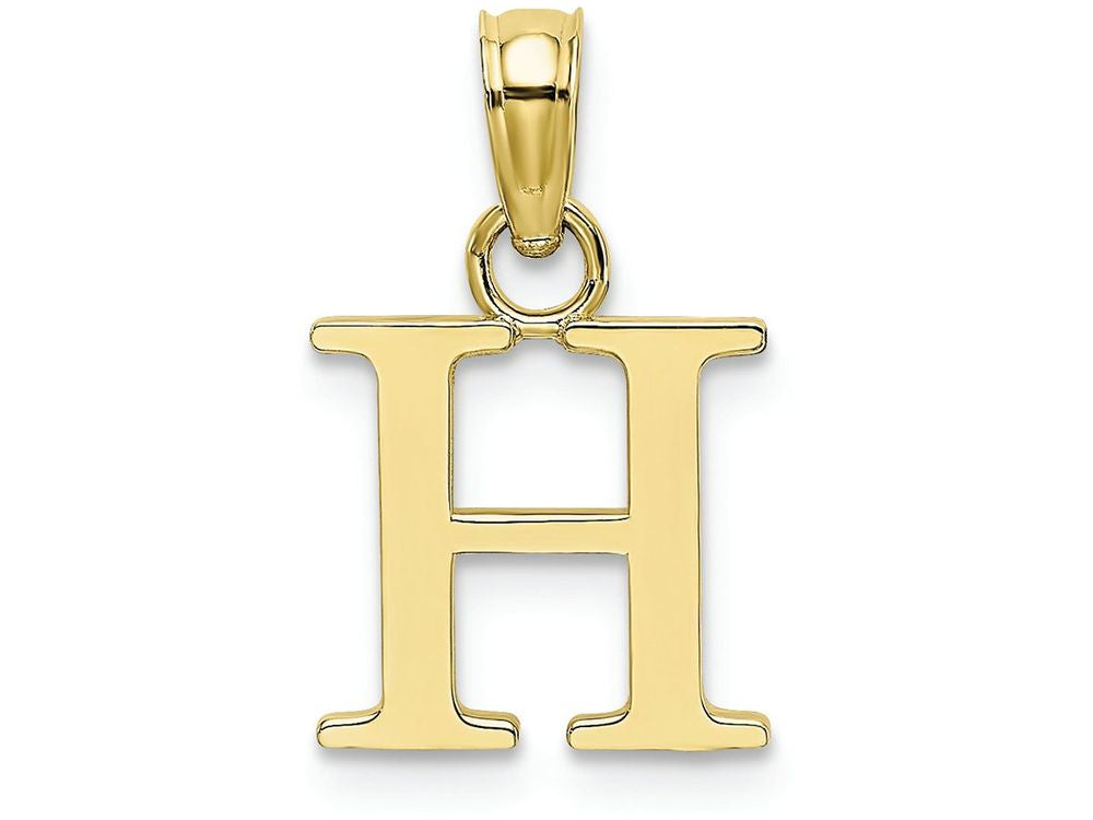 FJC Finejewelers 10k Yellow Gold H Block Initial Charm