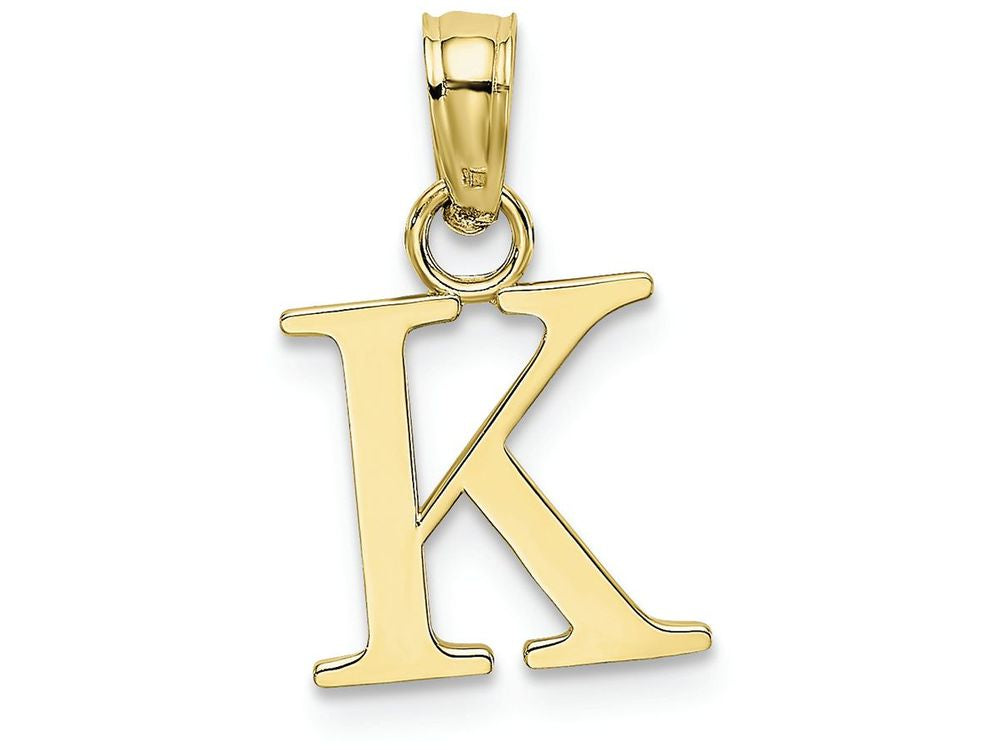 FJC Finejewelers 10k Yellow Gold K Block Initial Charm