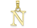 FJC Finejewelers 10k Yellow Gold N Block Initial Charm