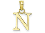 FJC Finejewelers 10k Yellow Gold N Block Initial Charm