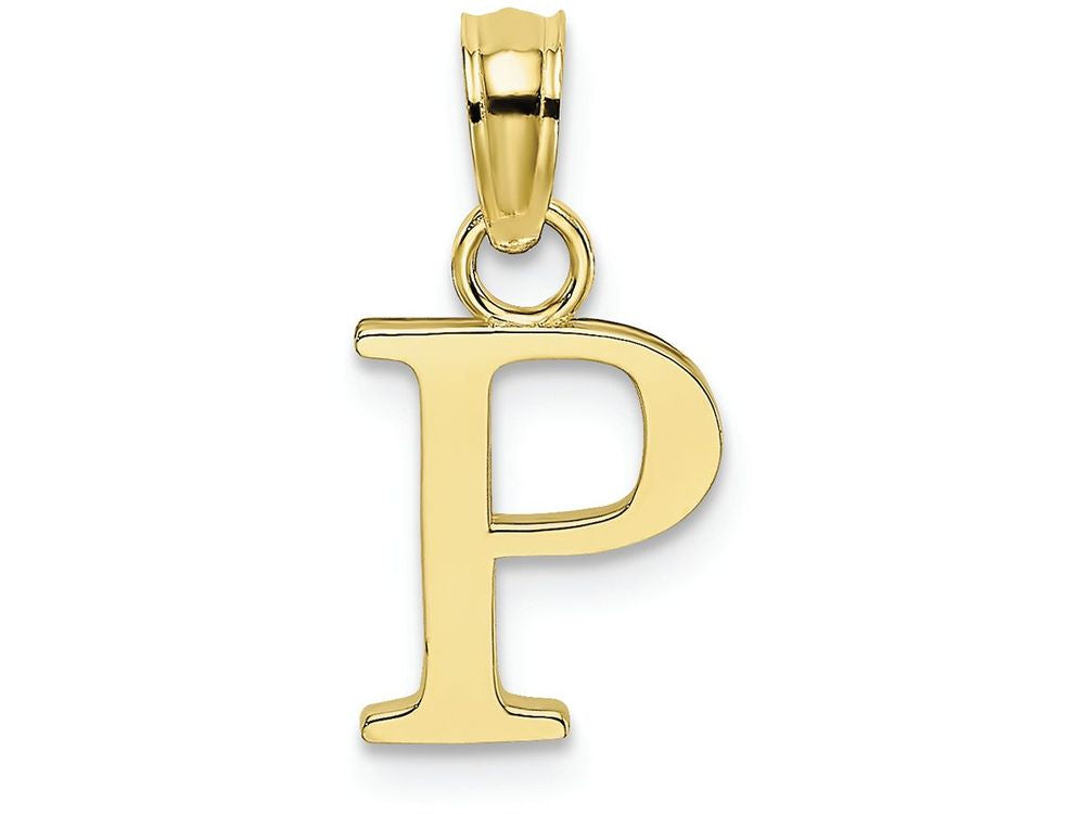 FJC Finejewelers 10k Yellow Gold P Block Initial Charm