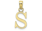 FJC Finejewelers 10k Yellow Gold S Block Initial Charm