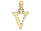 FJC Finejewelers 10k Yellow Gold V Block Initial Charm