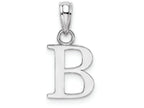 FJC Finejewelers 10k White Gold B Block Initial Charm
