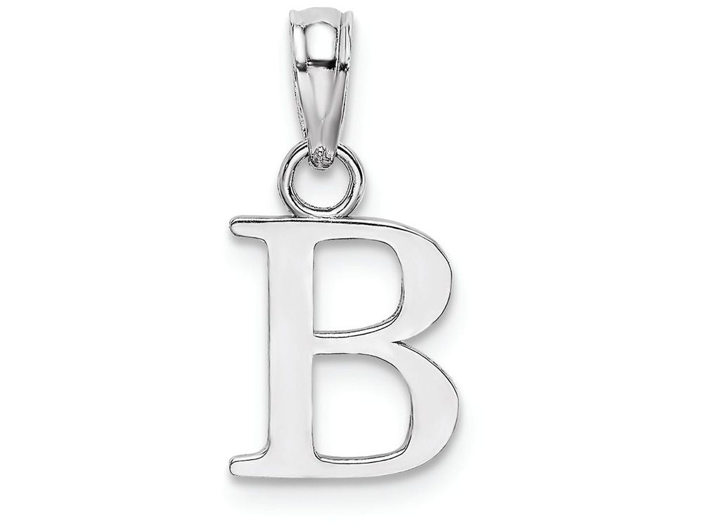 FJC Finejewelers 10k White Gold B Block Initial Charm