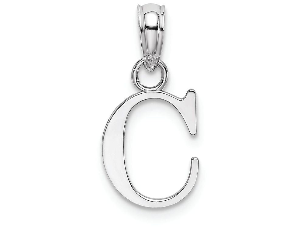 FJC Finejewelers 10k White Gold C Block Initial Charm