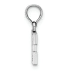 FJC Finejewelers 10k White Gold E Block Initial Charm