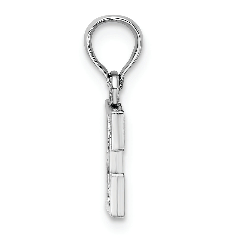 FJC Finejewelers 10k White Gold E Block Initial Charm