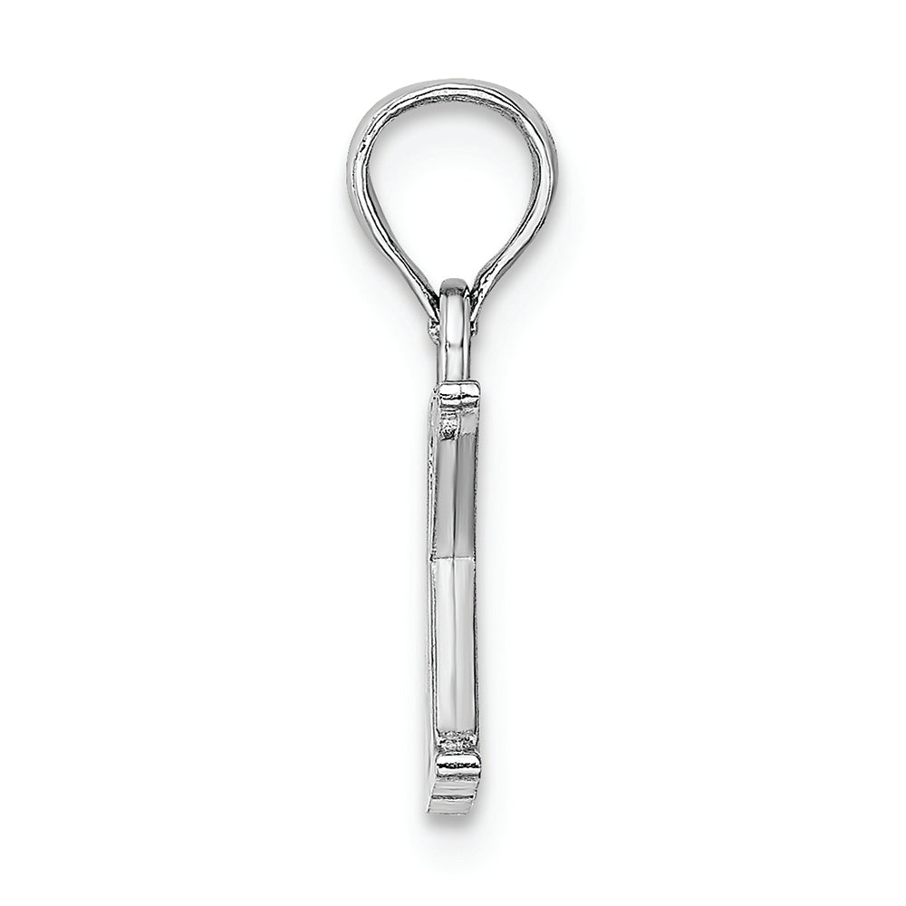 FJC Finejewelers 10k White Gold K Block Initial Charm