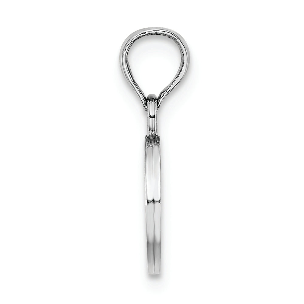 FJC Finejewelers 10k White Gold O Block Initial Charm