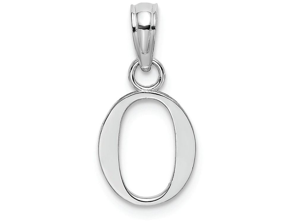 FJC Finejewelers 10k White Gold O Block Initial Charm