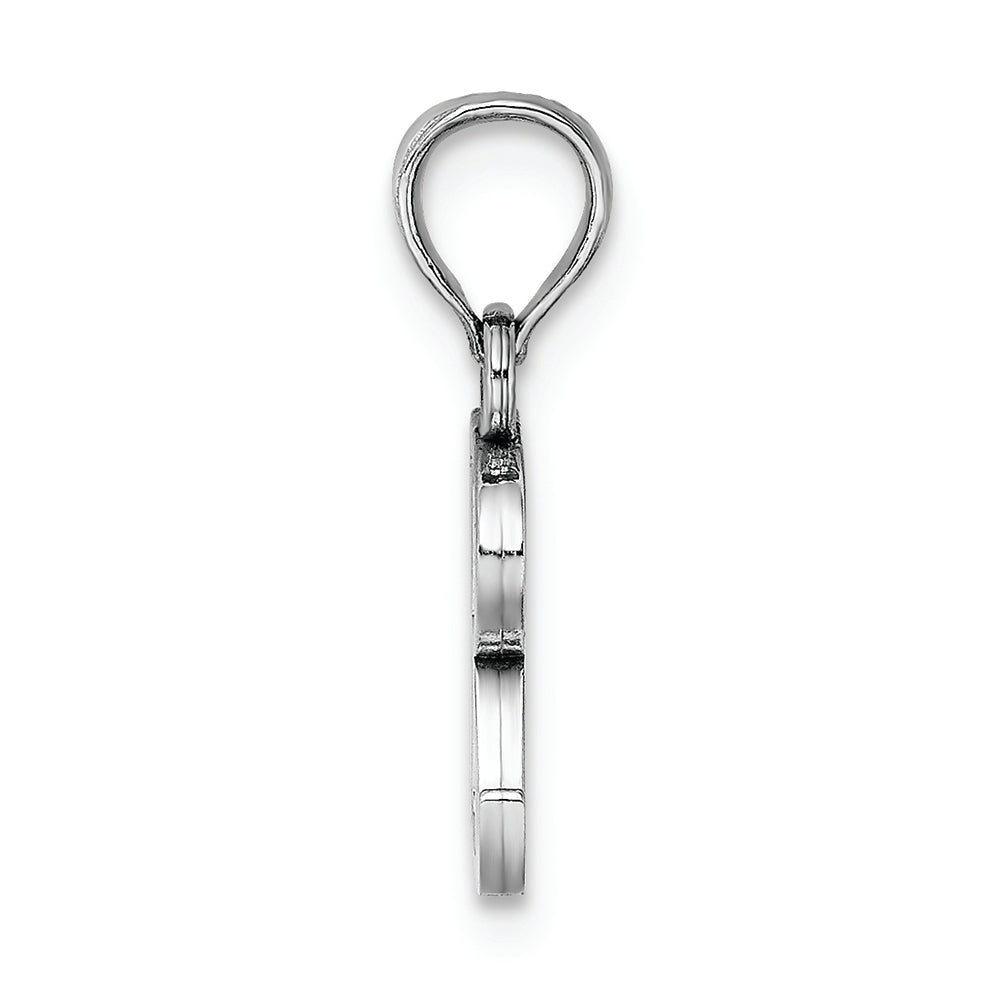 FJC Finejewelers 10k White Gold R Block Initial Charm