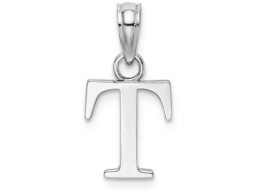 FJC Finejewelers 10k White Gold T Block Initial Charm