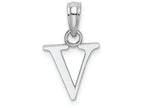 FJC Finejewelers 10k White Gold V Block Initial Charm