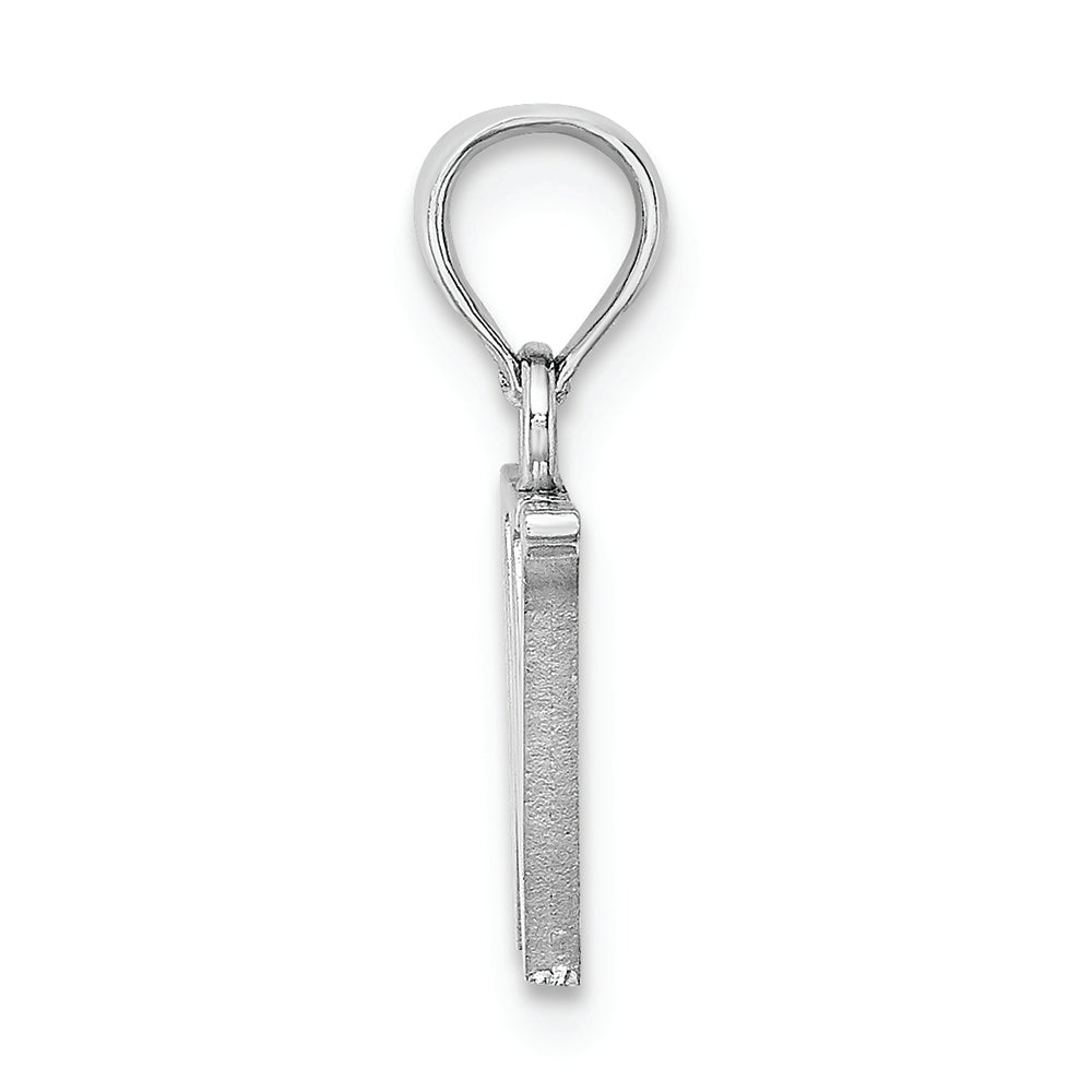 FJC Finejewelers 10k White Gold W Block Initial Charm