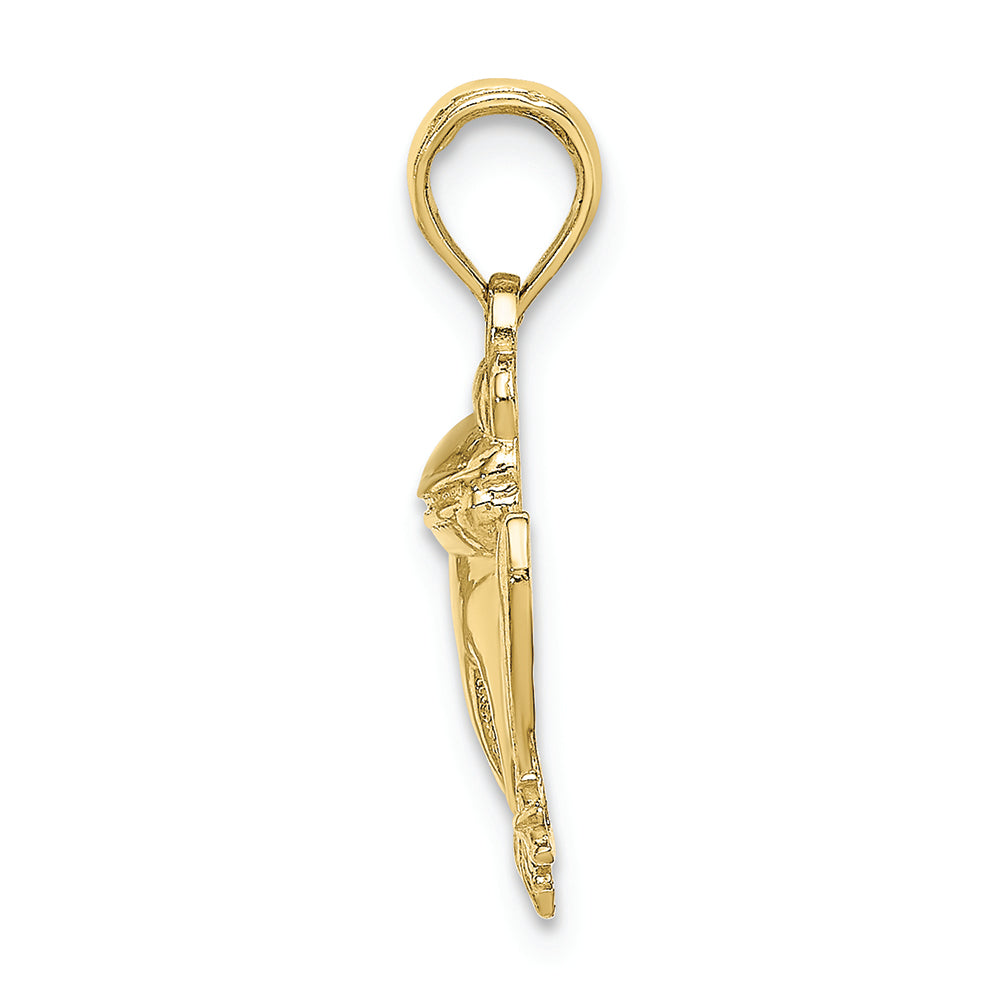 FJC Finejewelers 10k Yellow Gold Sitting Frog Charmtextured